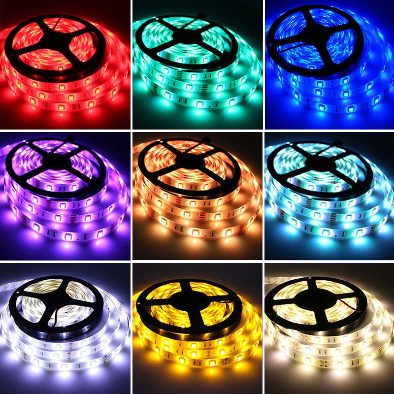 DC12V 16.4ft/5m 60LEDs/m 5050 44 Keys RF Remote Control LED Strip Light Kit, Changing Color Light Strip DC12V 16.4ft/5m 60LEDs/m 5050 44 Keys RF Remote Control LED Strip Light Kit, Changing Color Light Strip